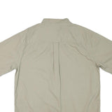 ROUNDTREE AND YORKE Mens Beige Short Sleeve Cotton Blend Shirt L Casual Button