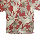 PIERRE CARDIN Mens Red & Beige Hawaiian Shirt M Rayon Short Sleeve Casual