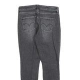 LEVI'S 721 Womens Jeans Black Slim Skinny Denim Medium W30 L30 Ripped Detail