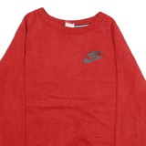 NIKE Mens Red Crew Neck S Cotton Blend Sweatshirt Pullover Comfortable Casual