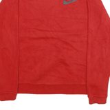 NIKE Mens Red Crew Neck S Cotton Blend Sweatshirt Pullover Comfortable Casual