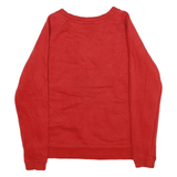 NIKE Mens Red Crew Neck S Cotton Blend Sweatshirt Pullover Comfortable Casual