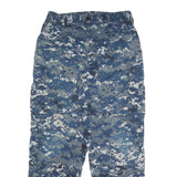 Mens Regular Fit Blue Digital Camo Cotton Blend Trousers W30 L30 Cargo Style