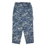 Mens Regular Fit Blue Digital Camo Cotton Blend Trousers W30 L30 Cargo Style