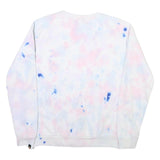 ELLESSE Womens White Blue Pink Tie Dye Sweatshirt Crew Neck UK 10 Casual