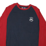 CHAPS Mens Navy & Red Graphic T-Shirt L Long Sleeve Crew Neck Cotton Blend