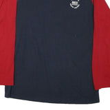 CHAPS Mens Navy & Red Graphic T-Shirt L Long Sleeve Crew Neck Cotton Blend