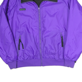 COLUMBIA Mens Purple Reversible Jacket L Polyester Plain Zip Up Outerwear