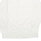 C&A Mens White Plain Shirt M Classic Button Collar Long Sleeve Casual