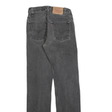 LEVI'S 505 Mens Jeans Black Regular Straight Denim Medium W26 L31 Frayed Hem