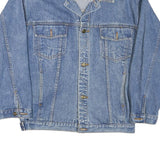 Mens Blue Denim Cotton Blend Button Jacket M Plain Classic Casual Outerwear