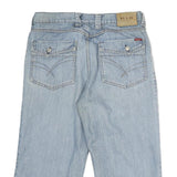 H.I.S Mens Blue Regular Fit Straight Cotton Denim W32 L20 Casual Jeans