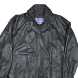 Mens Black Leather Classic Jacket XS Leather Zip Plain Stylish Lightweight