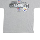 REEBOK Mens Grey NFL Super Bowl Champions Graphic T-Shirt M Crew Neck Short
