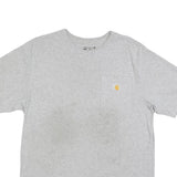 CARHARTT Mens Grey Pocket T-Shirt M Short Sleeve Crew Neck Plain Cotton Blend