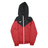 UMBRO Mens Black & Red Zip Hooded Polyester Blend Jacket M Sportswear