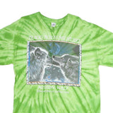 GILDAN Mens Green Tie Dye Wolf Graphic T-Shirt L Short Sleeve Crew Neck