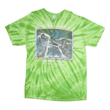 GILDAN Mens Green Tie Dye Wolf Graphic T-Shirt L Short Sleeve Crew Neck
