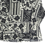 LES ESSENTIALS Womens Black & White Printed Shirt Long Sleeve Collared M Button