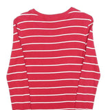 RALPH LAUREN SPORT Womens Red & White Patterned Jumper Crew Neck Basic Knit S