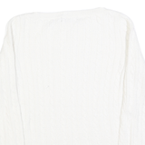 LAUREN RALPH LAUREN Womens White Plain Crew Neck Basic Knit Jumper S Cotton