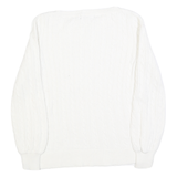 LAUREN RALPH LAUREN Womens White Plain Crew Neck Basic Knit Jumper S Cotton