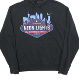 NIKE Mens Black Neon Lights Pullover Hoodie M 2021 Las Vegas Cotton Blend