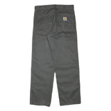 CARHARTT Mens Cotton Blend Regular Black Trousers W32 L30 Workwear Zip Closure