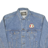 HALEMANE Mens Blue Denim Casual Jacket L Cotton Blend Button Front Plain