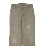 CARHARTT Mens Cotton Blend Brown Regular Straight Trousers W34 L34 Workwear