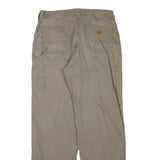 CARHARTT Mens Cotton Blend Brown Regular Straight Trousers W34 L34 Workwear