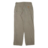 CARHARTT Mens Cotton Blend Brown Regular Straight Trousers W34 L34 Workwear