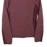 DIESEL Womens Maroon Quilted Jacket S Polyester Blend Zip Pockets