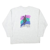 DETTO FATTO Mens White Ski Club Graphic Crew Neck L Cotton Blend Sweatshirt