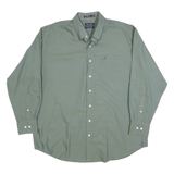 NAUTICA Mens Green Plain Relaxed Fit Shirt 2XL Long Sleeve Button Down Oxford