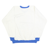 Mens White & Blue New York Giants V-Neck XL Sweatshirt Cotton Blend Retro