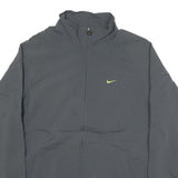 NIKE Mens Grey Jacket L Polyester Blend Zip Plain Lightweight Sportswear