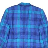 LIZ CLAIBORNE Womens Blue & Navy Checked Tailored Jacket M Polyester Blend