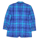 LIZ CLAIBORNE Womens Blue & Navy Checked Tailored Jacket M Polyester Blend