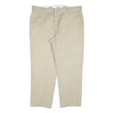 DICKIES Mens Regular Fit Beige Cotton Blend Trousers W42 L30 Workwear Zip