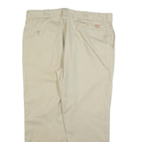 DICKIES Mens Regular Fit Beige Cotton Blend Trousers W42 L30 Workwear Zip