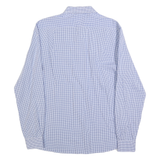 TOMMY HILFIGER Mens Blue Check Shirt S Slim Fit Cotton Blend Long Sleeve
