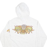 HARDWEAR Womens White Big Bang Squad Hoodie L Cartoon Graphic Cotton Blend