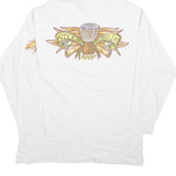 HARDWEAR Womens White Big Bang Squad Hoodie L Cartoon Graphic Cotton Blend