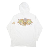 HARDWEAR Womens White Big Bang Squad Hoodie L Cartoon Graphic Cotton Blend