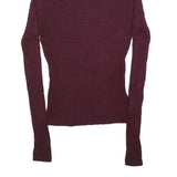 SWEATER PROJECT Womens Maroon Plain Roll Neck Basic Knit Jumper S Slim Fit Soft