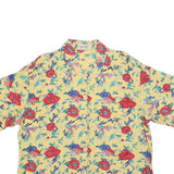 ROSEWOOD Womens Yellow Floral Printed Shirt Short Sleeve Collar L Floral Print