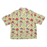 ROSEWOOD Womens Yellow Floral Printed Shirt Short Sleeve Collar L Floral Print
