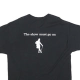 CHAMPION Mens Black The Show Must Go On Graphic V-Neck T-Shirt XL Short Sleeve