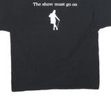 CHAMPION Mens Black The Show Must Go On Graphic V-Neck T-Shirt XL Short Sleeve